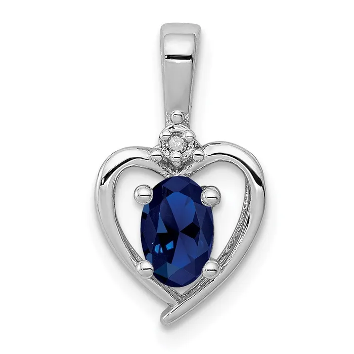 Necklaces Sterling Silver Rhodiumplated Created Sapphire u0026 Diamond Pendant Goldia Necklaces Sterling Silver Rhodiumplated Created Sapphire u0026 Diamond Pendant Goldia