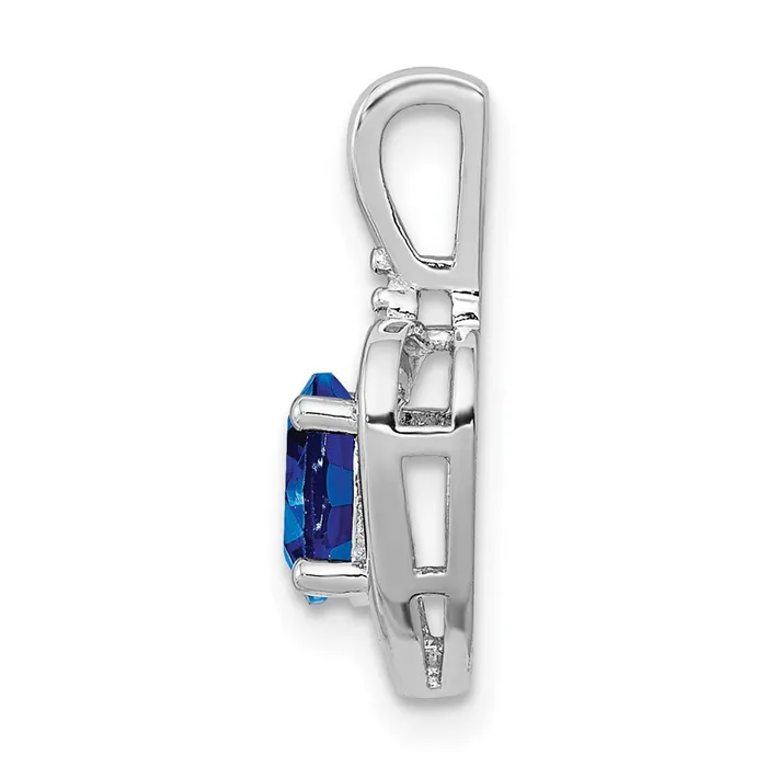 Necklaces Sterling Silver Rhodiumplated Created Sapphire u0026 Diamond Pendant Goldia