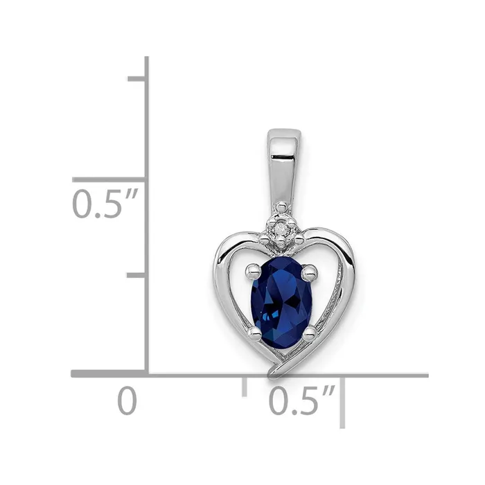 Necklaces Sterling Silver Rhodiumplated Created Sapphire u0026 Diamond Pendant Goldia