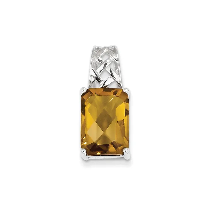 Necklaces Sterling Silver Whiskey Quartz Pendant Goldia