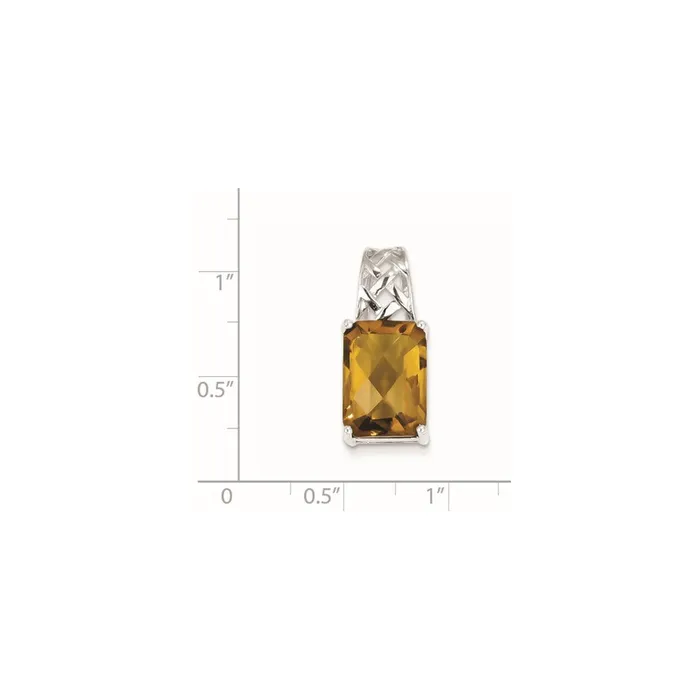 Necklaces Sterling Silver Whiskey Quartz Pendant Goldia