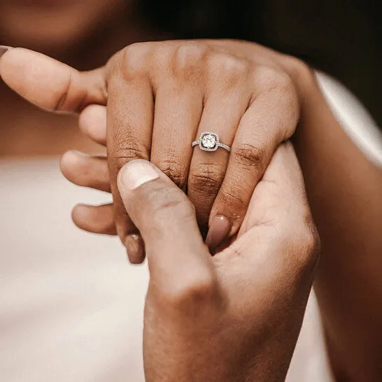 Original Amour 1 15 CT TW CushionCut Diamond Floating Halo Engagement Ring in 14k White Gold JMS always Rings Original Amour 1 15 CT TW CushionCut Diamond Floating Halo Engagement Ring in 14k White Gold JMS always Rings