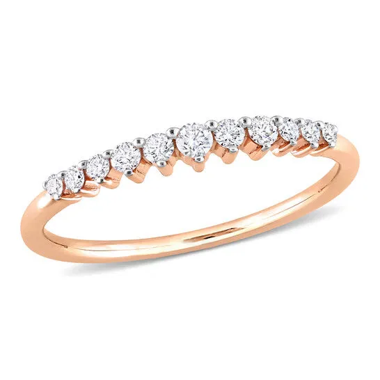 Original Amour 14k Rose Gold 15 CT TDW Diamond SemiEternity Ring JMS always Rings Original Amour 14k Rose Gold 15 CT TDW Diamond SemiEternity Ring JMS always Rings
