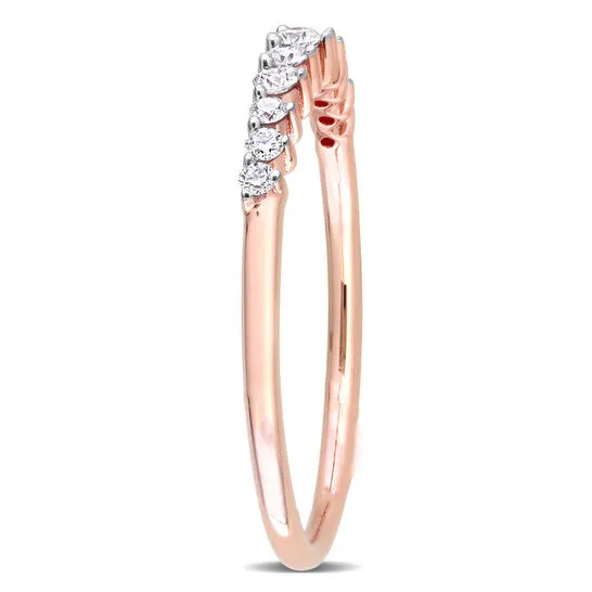 Original Amour 14k Rose Gold 15 CT TDW Diamond SemiEternity Ring JMS always Rings Original Amour 14k Rose Gold 15 CT TDW Diamond SemiEternity Ring JMS always Rings