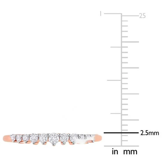 Original Amour 14k Rose Gold 15 CT TDW Diamond SemiEternity Ring JMS always Rings Original Amour 14k Rose Gold 15 CT TDW Diamond SemiEternity Ring JMS always Rings