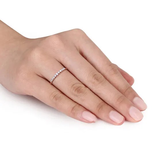 Original Amour 14k Rose Gold 15 CT TDW Diamond SemiEternity Ring JMS always Rings Original Amour 14k Rose Gold 15 CT TDW Diamond SemiEternity Ring JMS always Rings
