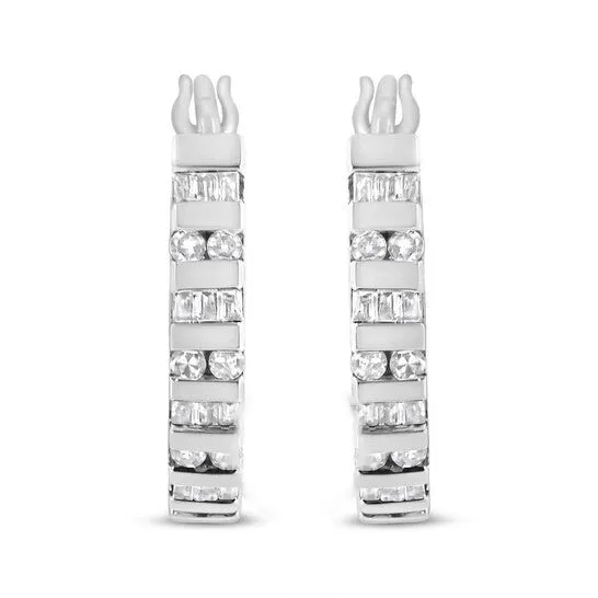 Original Haus of Brilliance 10k White Gold 1ct TDW Diamond Hoop EarringsIJ I2I3 JMS always Earrings