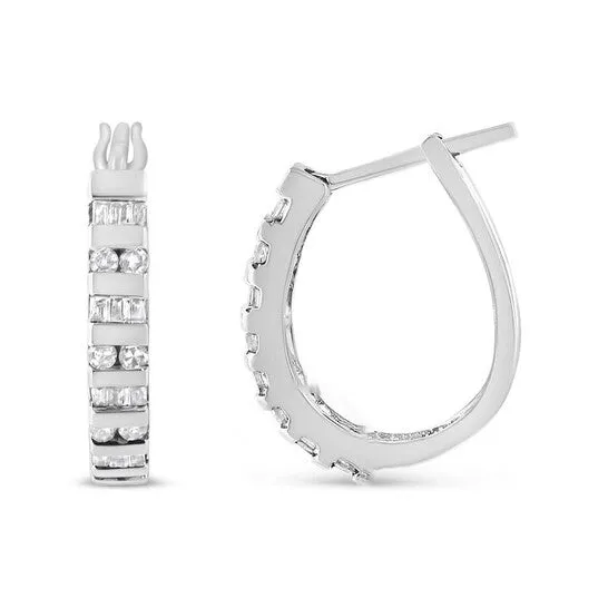 Original Haus of Brilliance 10k White Gold 1ct TDW Diamond Hoop EarringsIJ I2I3 JMS always Earrings