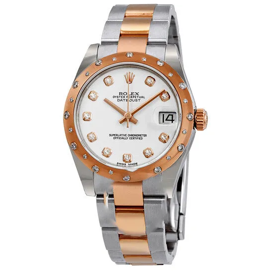 Original Rolex Datejust 31 White Diamond Dial Ladies Steel and 18K Everose Gold Oyster Watch 178341WDO JMS always PreStyled Sets Original Rolex Datejust 31 White Diamond Dial Ladies Steel and 18K Everose Gold Oyster Watch 178341WDO JMS always PreStyled Sets