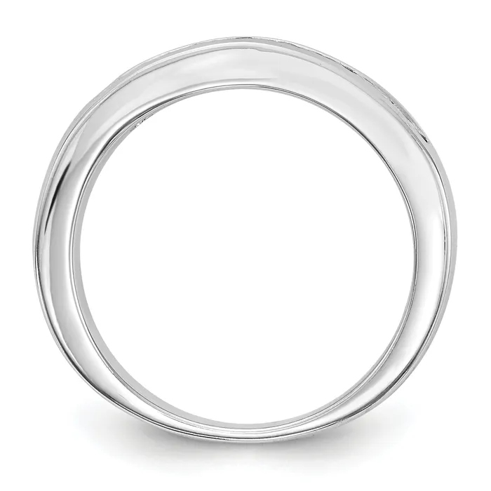 Rings 075ct CZ Solid Real 14K White Gold 7Stone Channel Wedding Band Ring Goldia