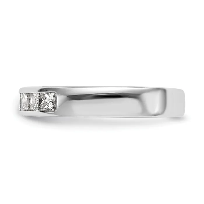 Rings 075ct CZ Solid Real 14K White Gold 7Stone Channel Wedding Band Ring Goldia
