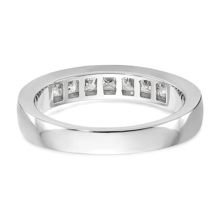 Rings 075ct CZ Solid Real 14K White Gold 7Stone Channel Wedding Band Ring Goldia