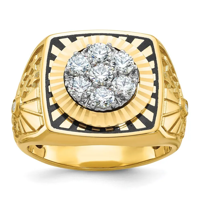 Rings 14k Twotone Gold Mens Enameled 1 carat Diamond Complete Ring Goldia Rings 14k Twotone Gold Mens Enameled 1 carat Diamond Complete Ring Goldia