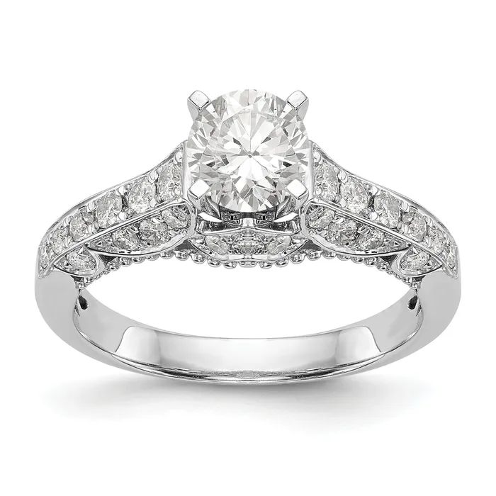 Rings 14K White Gold Peg Set Simulated Diamond Engagement Ring Goldiacom Rings 14K White Gold Peg Set Simulated Diamond Engagement Ring Goldiacom