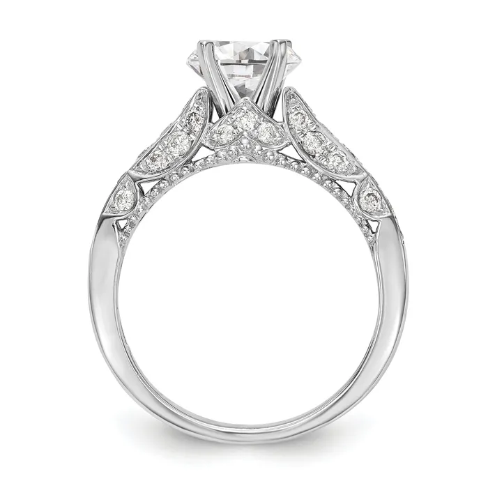 Rings 14K White Gold Peg Set Simulated Diamond Engagement Ring Goldiacom