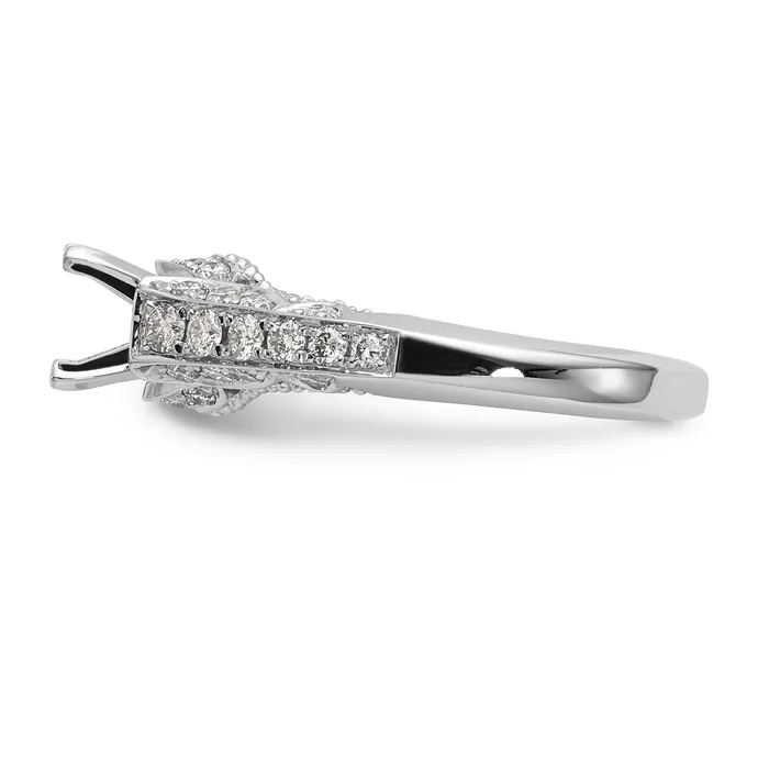 Rings 14K White Gold Peg Set Simulated Diamond Engagement Ring Goldiacom