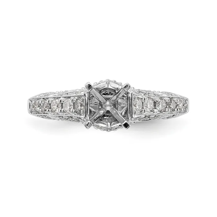 Rings 14K White Gold Peg Set Simulated Diamond Engagement Ring Goldiacom