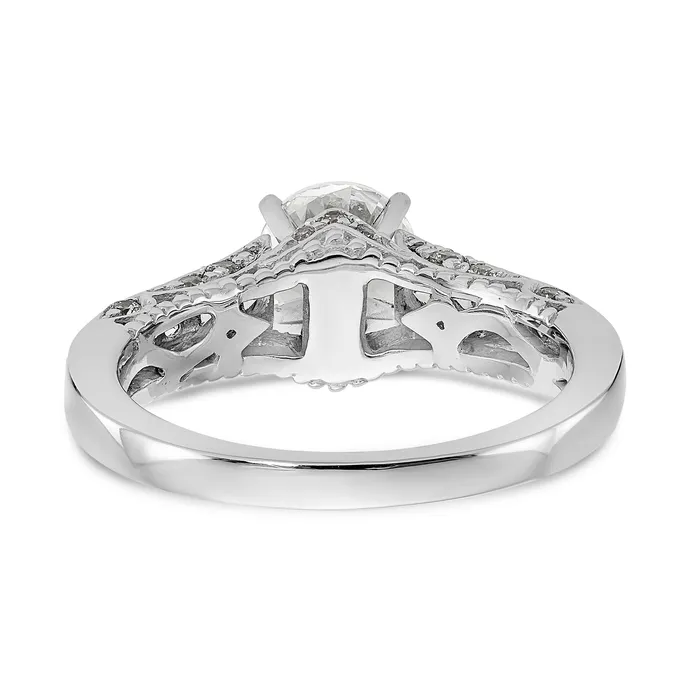 Rings 14K White Gold Peg Set Simulated Diamond Engagement Ring Goldiacom