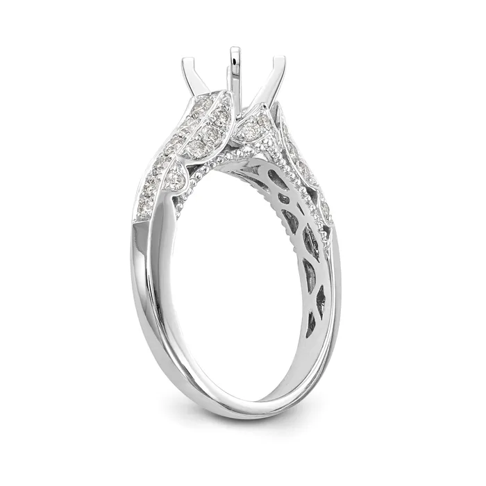 Rings 14K White Gold Peg Set Simulated Diamond Engagement Ring Goldiacom