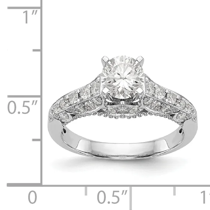 Rings 14K White Gold Peg Set Simulated Diamond Engagement Ring Goldiacom