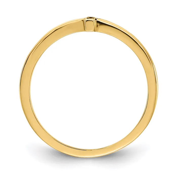 Rings 14K Yellow Gold Antiqued Sideways Cross Ring Goldia