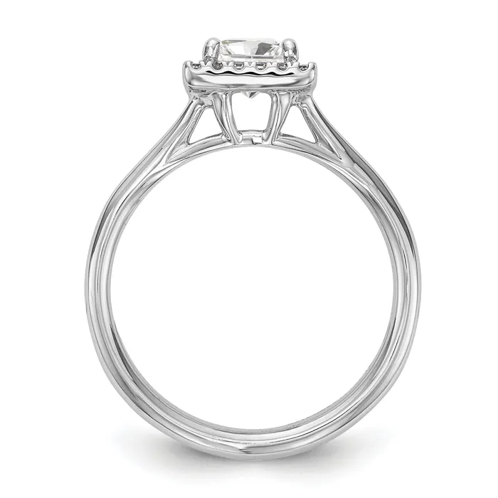 Rings 14kw Princess Halo Simulated Diamond Split Shank Engagement Ring Goldiacom