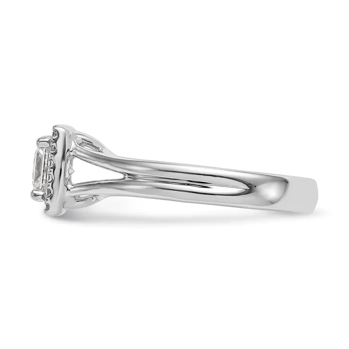 Rings 14kw Princess Halo Simulated Diamond Split Shank Engagement Ring Goldiacom