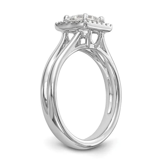 Rings 14kw Princess Halo Simulated Diamond Split Shank Engagement Ring Goldiacom