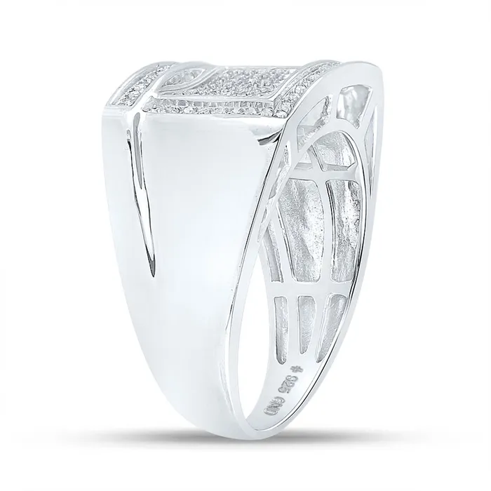 Rings gndatlanta Sterling Silver Round Diamond Cluster Ring 13 Cttw