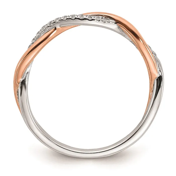Rings Goldia 008ct CZ Solid Real 14k White Rose Gold Wedding Wedding Band Ring