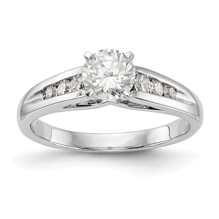 Rings Goldia 016ct CZ Solid Real 14K White Gold Peg Set Engagement Ring