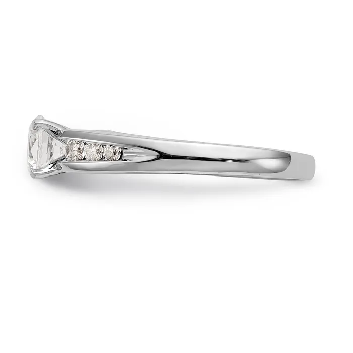 Rings Goldia 016ct CZ Solid Real 14K White Gold Peg Set Engagement Ring