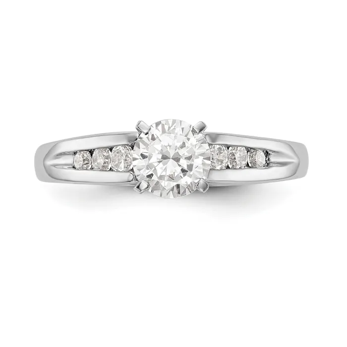 Rings Goldia 016ct CZ Solid Real 14K White Gold Peg Set Engagement Ring