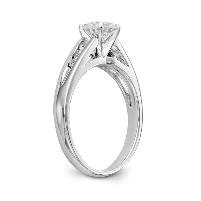 Rings Goldia 016ct CZ Solid Real 14K White Gold Peg Set Engagement Ring