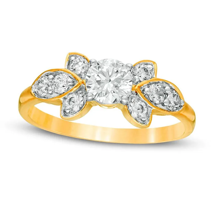 Rings Goldia 088 CT TW Natural Diamond TriSides Engagement Ring in Solid 10K Yellow Gold Rings Goldia 088 CT TW Natural Diamond TriSides Engagement Ring in Solid 10K Yellow Gold
