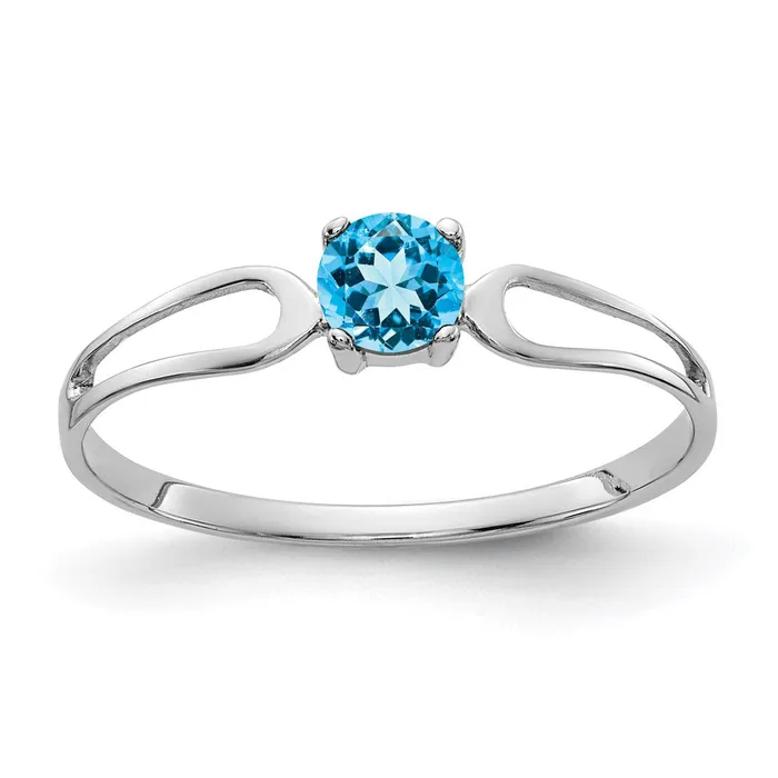 Rings Goldia 14k White Gold 4mm Blue Topaz ring
