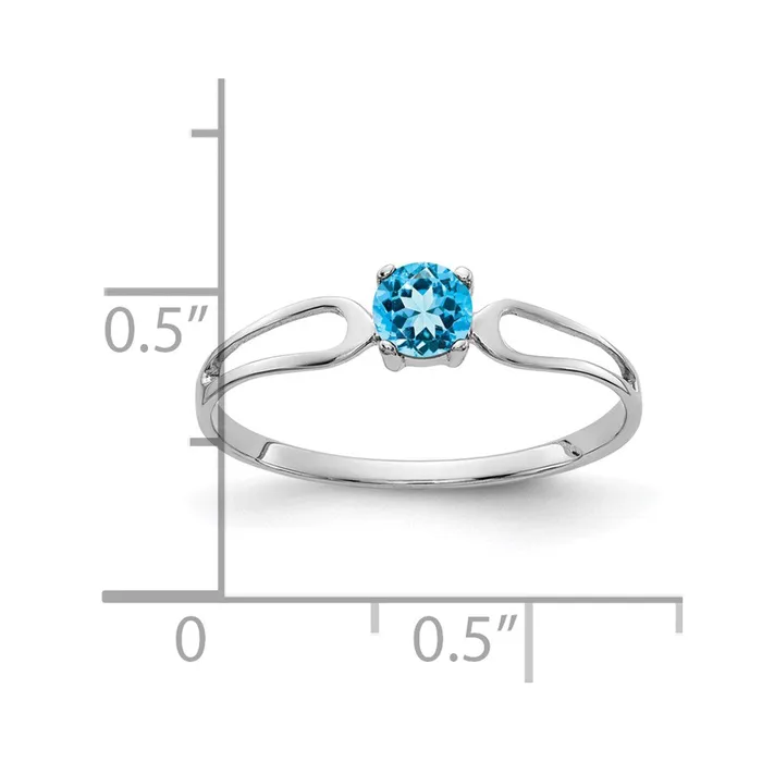 Rings Goldia 14k White Gold 4mm Blue Topaz ring