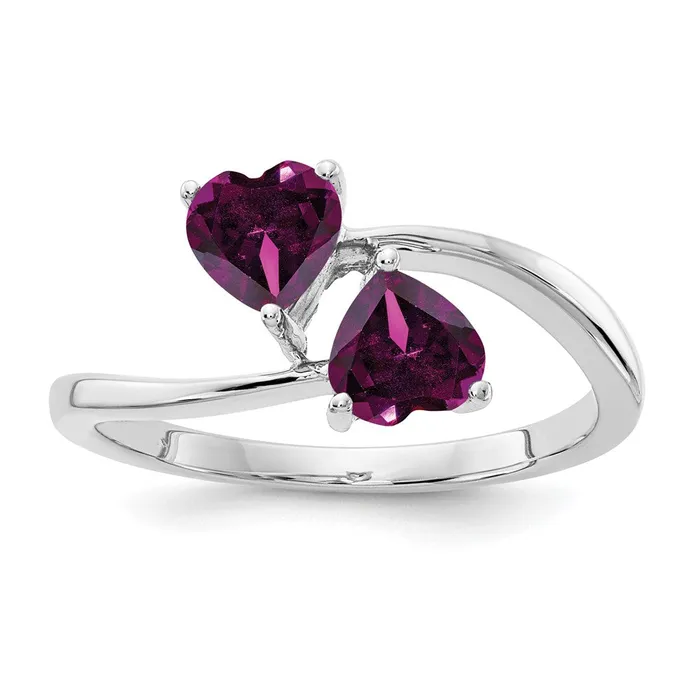 Rings Goldia 14k White Gold 5mm Heart Rhodolite Garnet ring