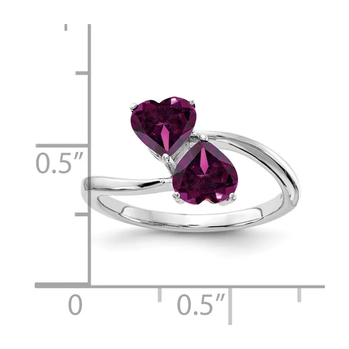 Rings Goldia 14k White Gold 5mm Heart Rhodolite Garnet ring