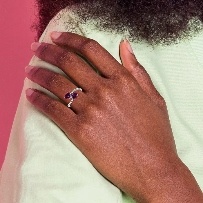 Rings Goldia 14k White Gold 5mm Heart Rhodolite Garnet ring