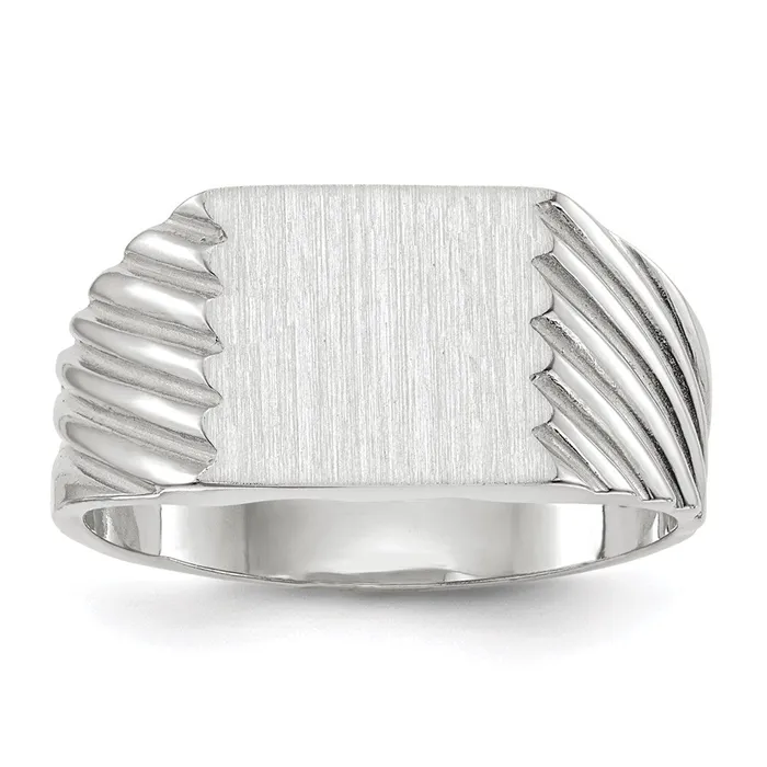 Rings Goldia 14k White Gold 90x100mm Closed Back Signet Ring
