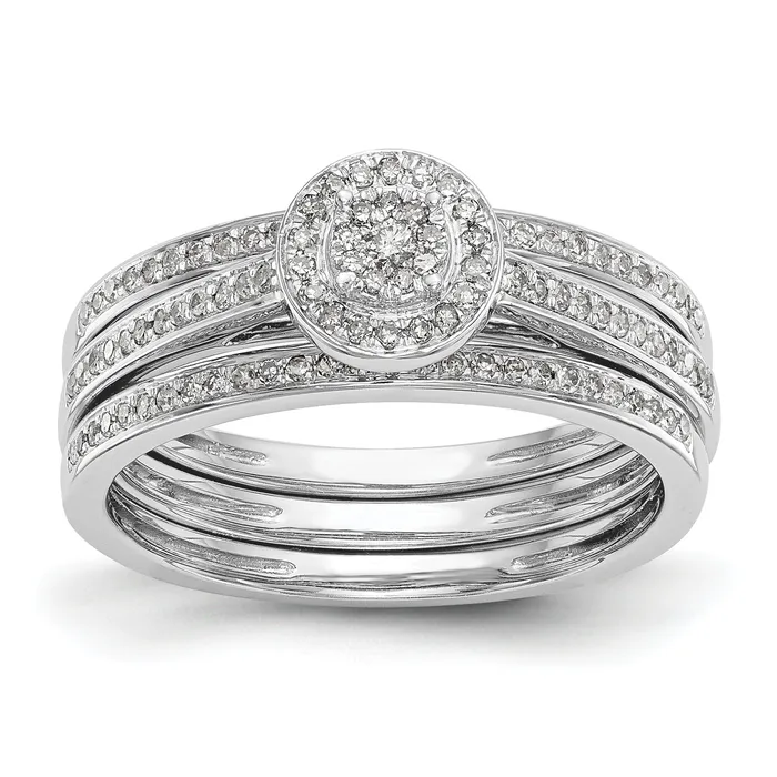 Rings Goldia 14K White Gold Lab Grown VSSI G Diamond Cluster Engagement Ring