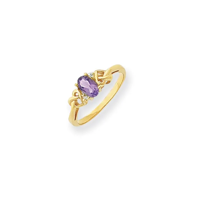 Rings Goldia 14k Yellow Gold 6x4mm Oval Amethyst Checker AAA Diamond ring Rings Goldia 14k Yellow Gold 6x4mm Oval Amethyst Checker AAA Diamond ring