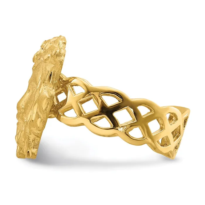 Rings Goldia 14K Yellow Gold Brushed u0026 Polished DC Jesus Head Ring