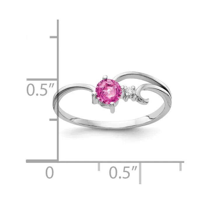 Rings Goldiacom 14k White Gold 4mm Pink Sapphire A Real Diamond ring