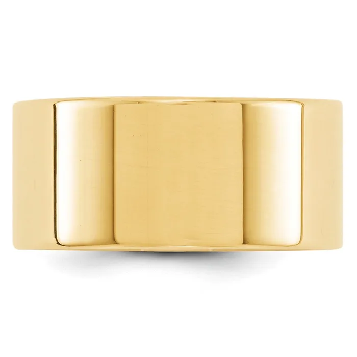 Rings Goldia Solid 10K Yellow Gold 10mm Light Weight Flat MensWomens Wedding Band Ring Size 14