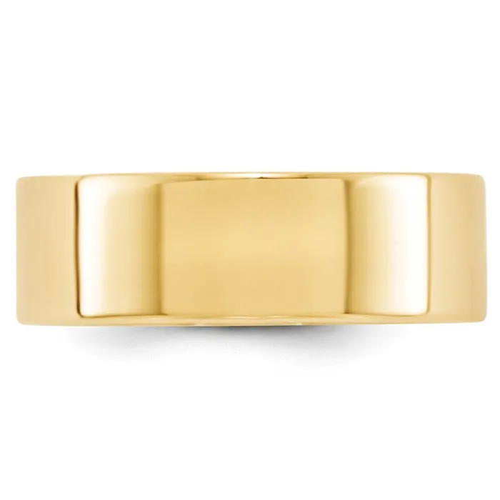 Rings Goldia Solid 10K Yellow Gold 7mm Light Weight Flat MensWomens Wedding Band Ring Size 85
