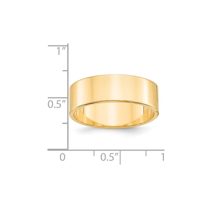 Rings Goldia Solid 10K Yellow Gold 7mm Light Weight Flat MensWomens Wedding Band Ring Size 85
