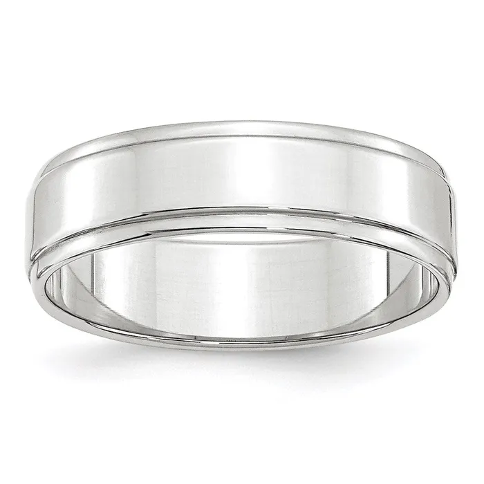 Rings Goldia Solid 14K White Gold 6mm Flat with Step Edge MensWomens Wedding Band Ring Size 135 Rings Goldia Solid 14K White Gold 6mm Flat with Step Edge MensWomens Wedding Band Ring Size 135