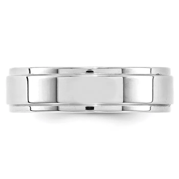 Rings Goldia Solid 14K White Gold 6mm Flat with Step Edge MensWomens Wedding Band Ring Size 135 Rings Goldia Solid 14K White Gold 6mm Flat with Step Edge MensWomens Wedding Band Ring Size 135